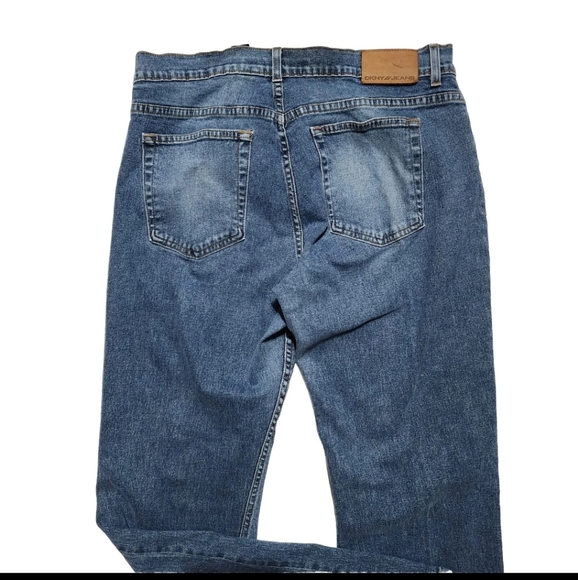 DKNY Denim Jeans Womens Sz 12R 32 X 32 Mid Rise Stretch Boot Cut Blue Made USA - Picture 4 of 9
